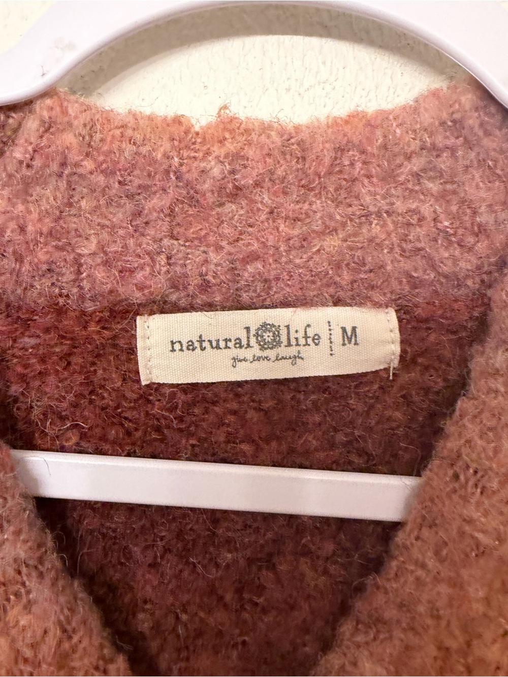 Natural Life Women’s Mauve/Rust/Pink Oversized Ombre Crewneck Sweater Medium - Picture 3 of 5